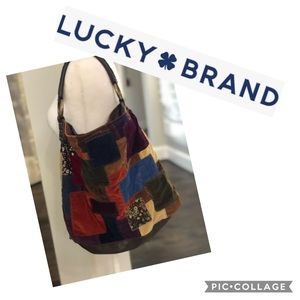 Lucky Brand Suede Pachwork Hobo Bag